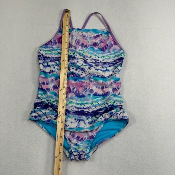 Speedo Multi Colored Swimsuit Girls Size XL Racer Back - Picture 8 of 10